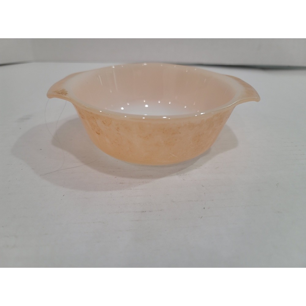 anchor hocking set of 2 small glass baking dish vintage white peach